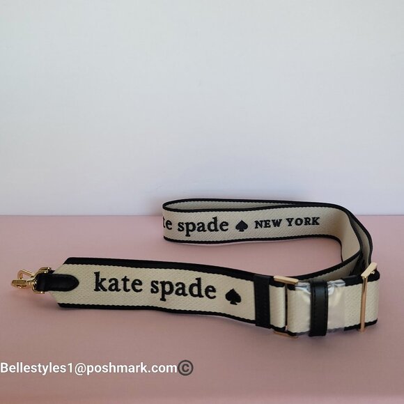 KATE SPADE Webbing Bag Strap with Embroidered Logo- Light Natural color ⭐ - Picture 9 of 16